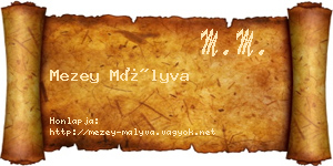 Mezey Mályva névjegykártya